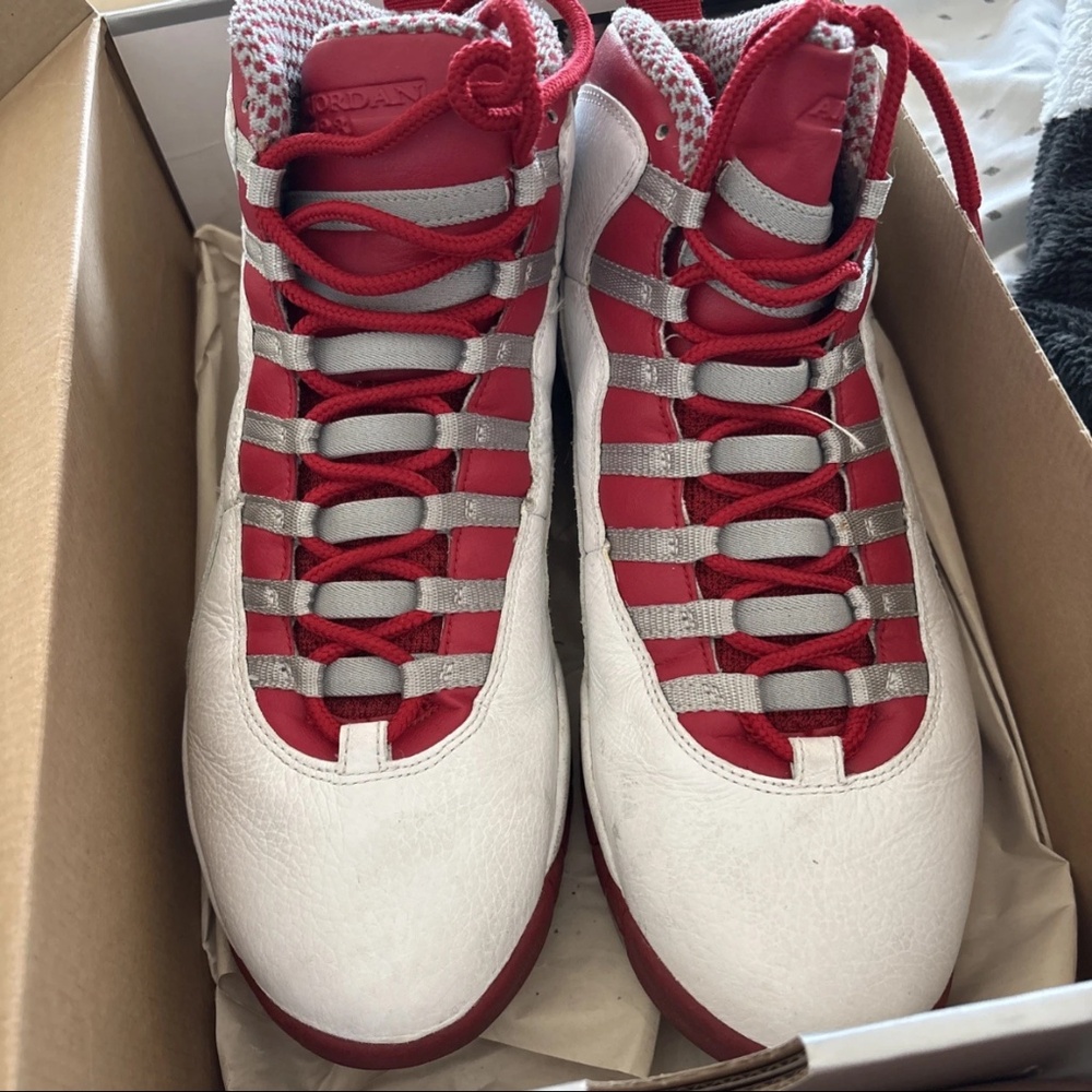 Air Jordan 10 Retro 2013 Leather Sneakers Steel White Grey Black, Size 11